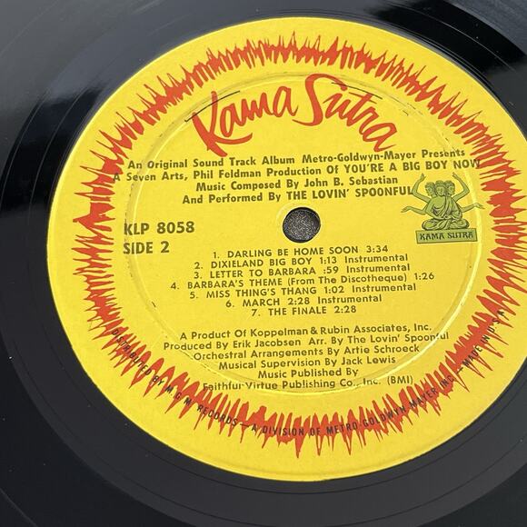 The Lovin' Spoonful You're A Big Boy Now Soundtrack LP 1967 Kama Sutra KLPS-8058 - Picture 8 of 13